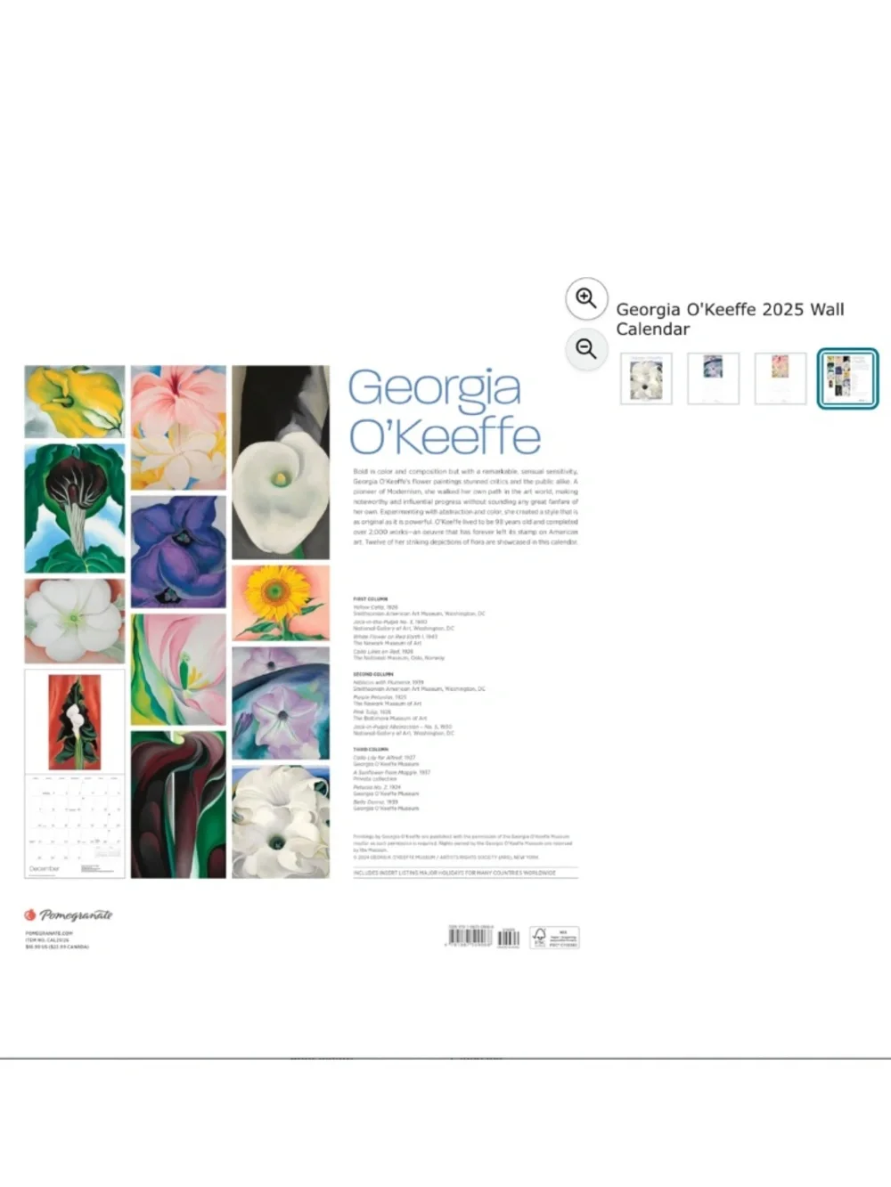 Out of Print - Georgia O’Keeffe - Mini Art Calendar - 2025- crafts - Frameable